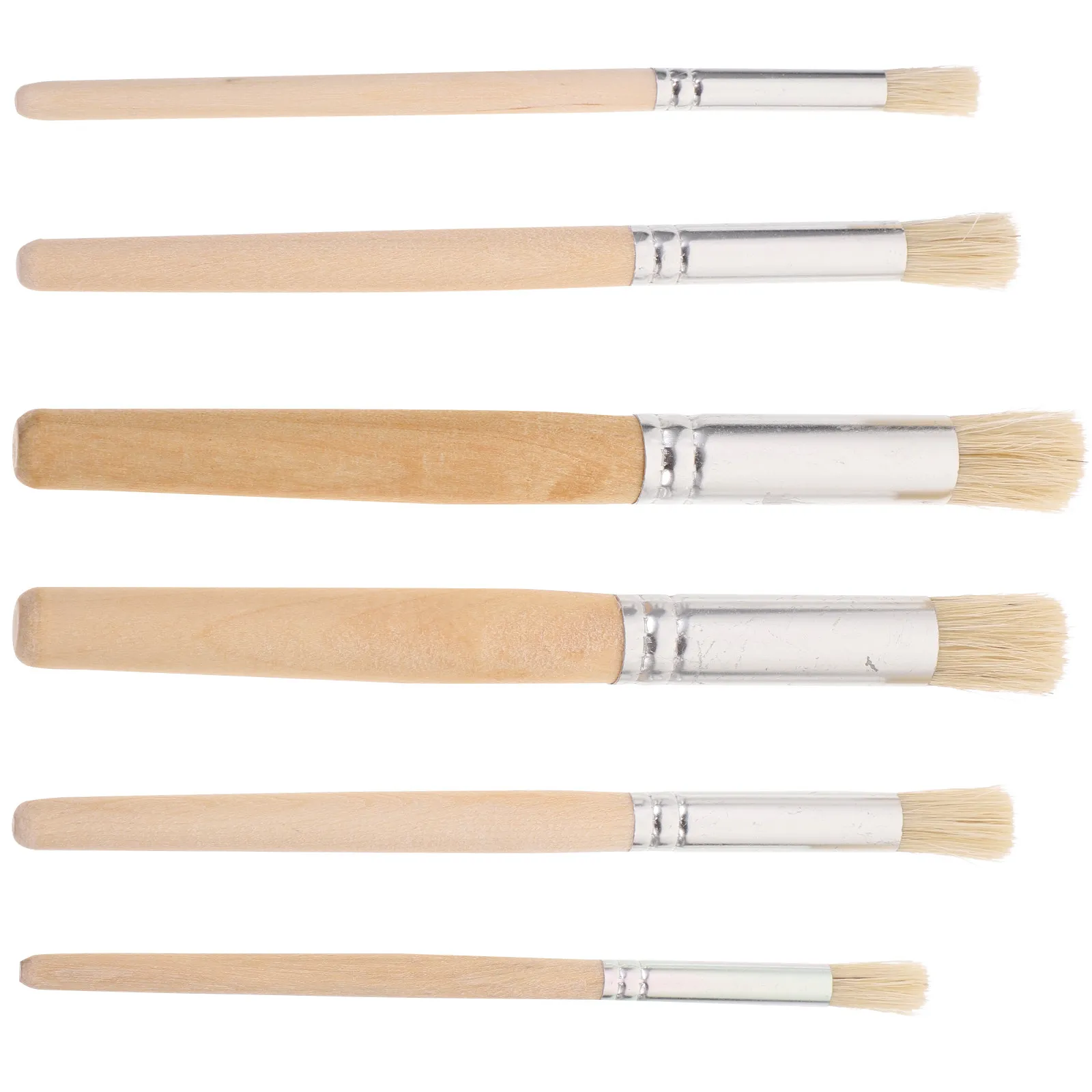 6Pcs Versatile Artist Paint Brush Set Synthetic Fibers Even Coverage Easy Clean Wooden Handle for Students Beginners Hobbyists