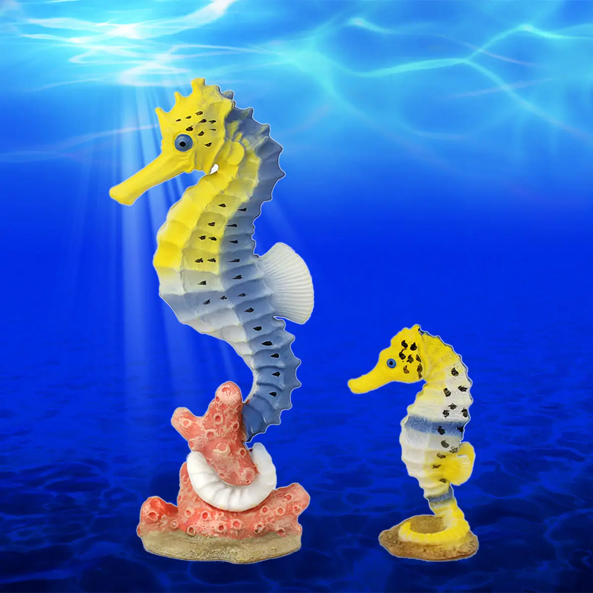 

Набор из 2 фигурок морских лошадок, фигурки морских животных, развивающие подарки для детей, для развития цветовосприятия и воображения, декоративные элементы, реквизит для фотосессий