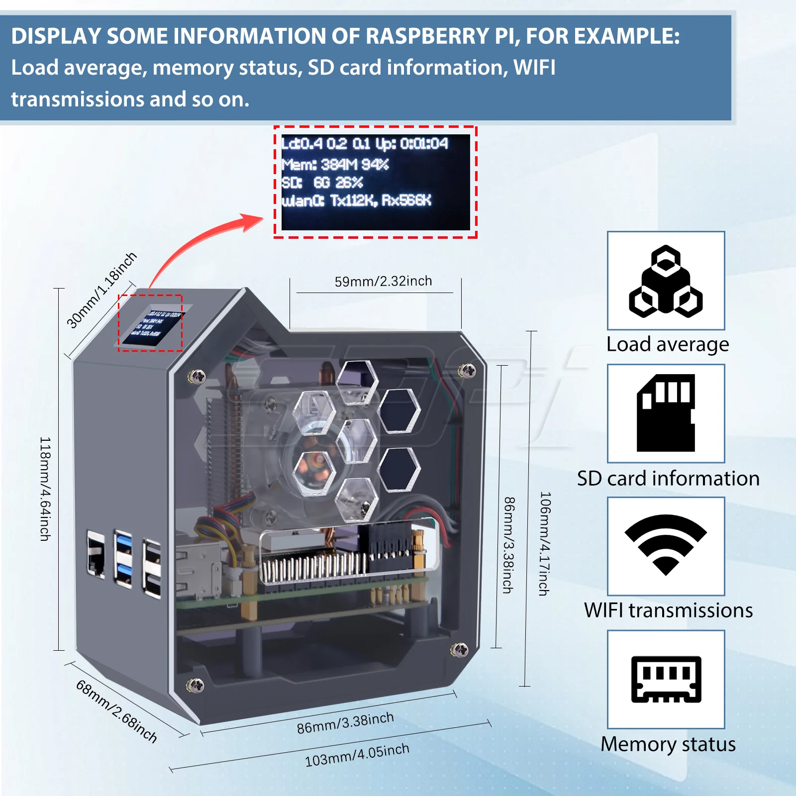 Imagem -03 - Geeekpi-minitower Nvme Nas Kit Raspberry pi com Ice Tower Suporta Ssd M.2 Nvme 2230 2242 2260 2280