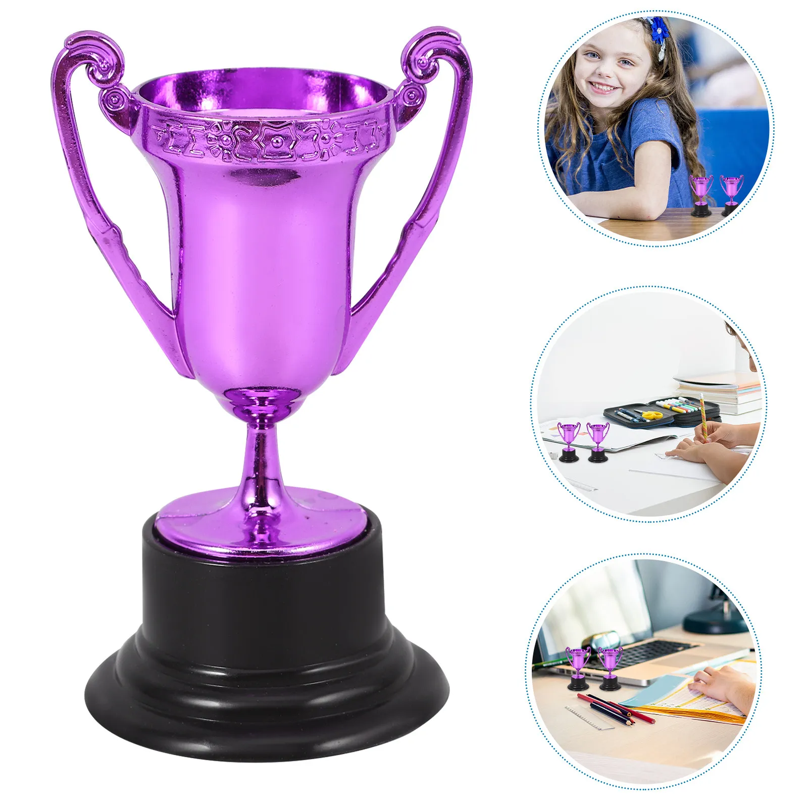 3Pcs Trophy Decor Special Shaped Playing Trophy Stable Base Celebration Competition Winner Award for Kindergarten School