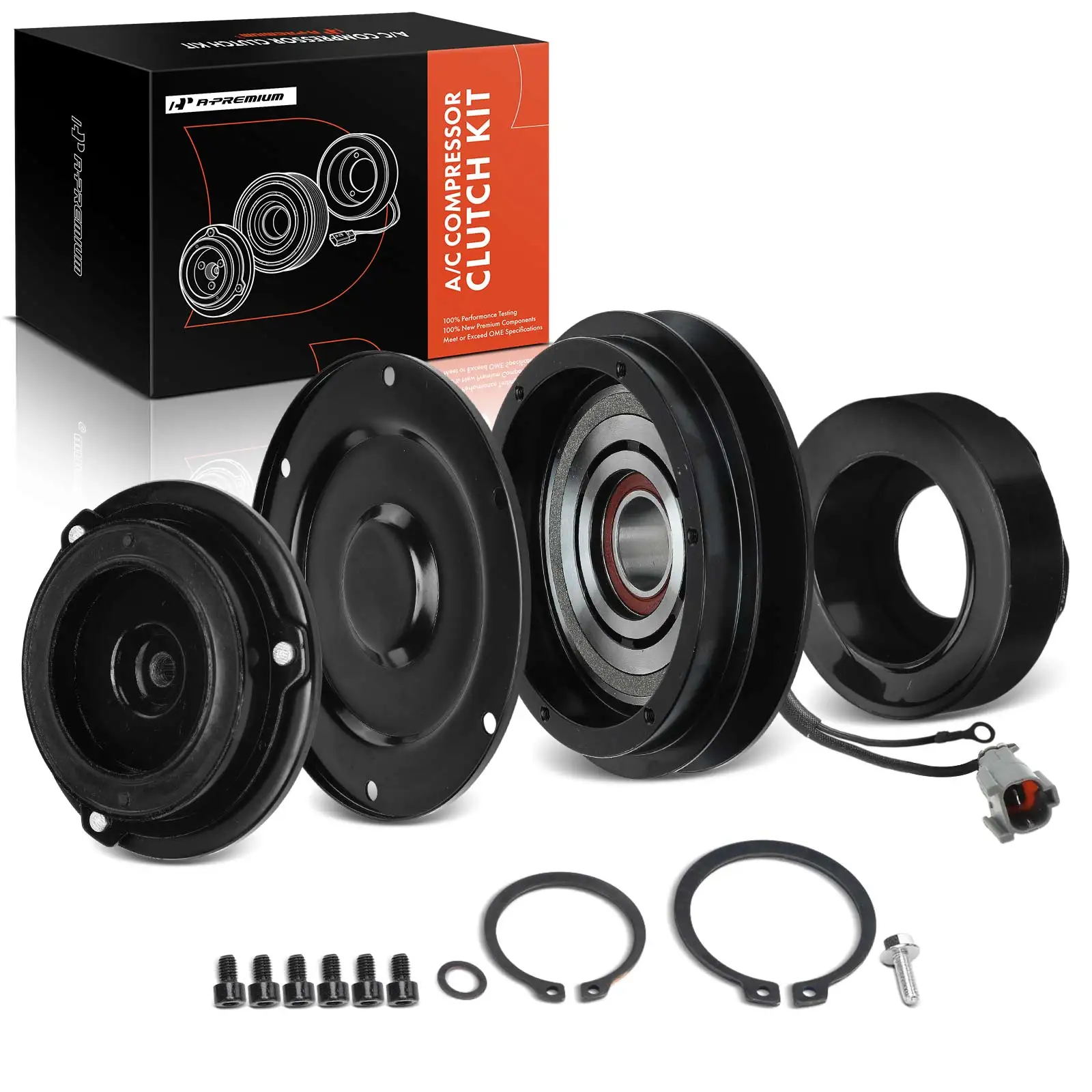 A-Premium AC Compressor Clutch Kit with 1 Groove Pulley for Komatsu SAA4D102E 2E PC Diesel