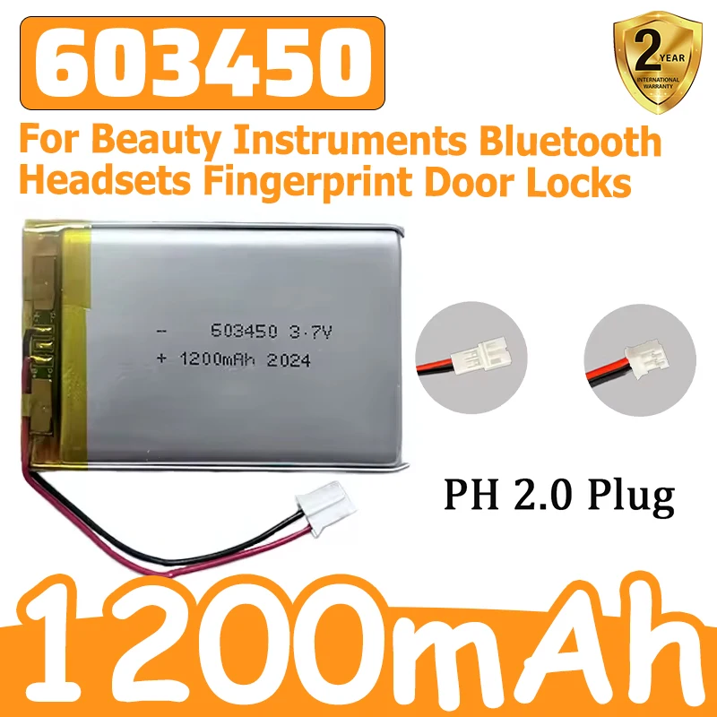 3.7V 603450 Li-ion Polyme Battery for GPS Mp5 DVR GPS Replace Corsair Void PRO RGB Hs70 PRO Wireles Bluetooth 1200mah