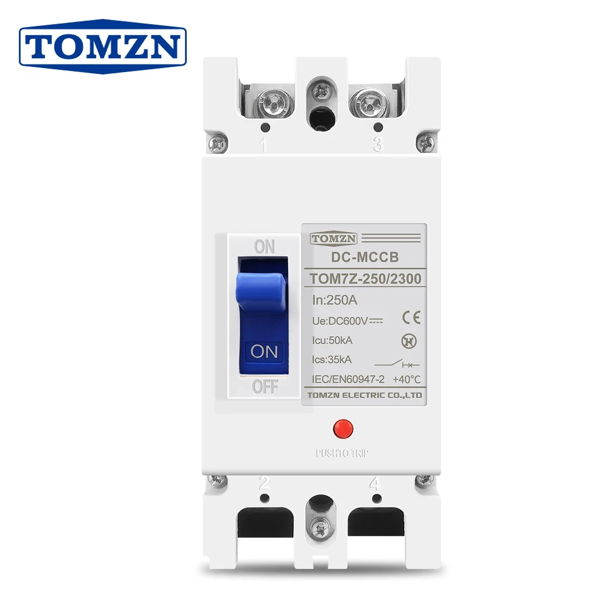 

TOMZN 2P DC 600V DC Solar Molded Case Circuit Breaker MCCB Overload Protection Switch Protector for Solar Photovoltaic PV