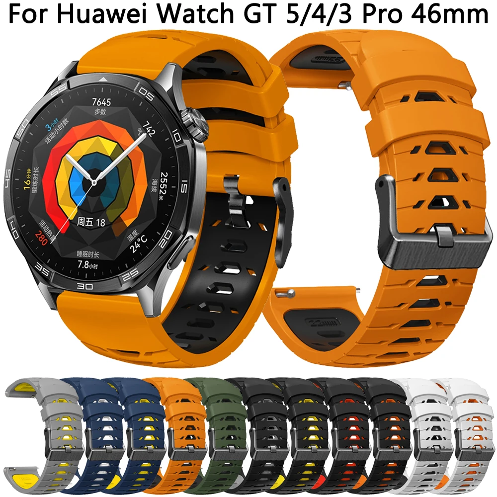 Strap 22mm For Huawei Watch GT 5/4/3/2 Pro 46mm Silicone Band for HUAWEI GT5/GT4/GT3/GT2 Pro 46mm Bracelet Belt Watchband Correa