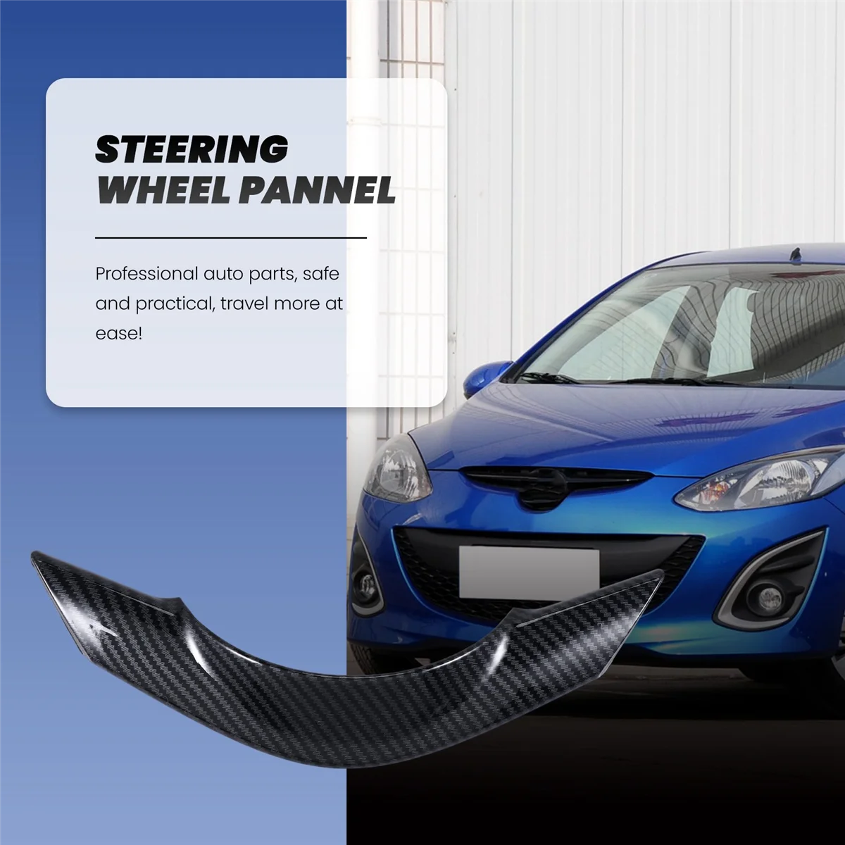 M54K_Carbon Fiber Steering Wheel Frame Trim for Mazda 2 Demio DL Sedan DJ - view 3
