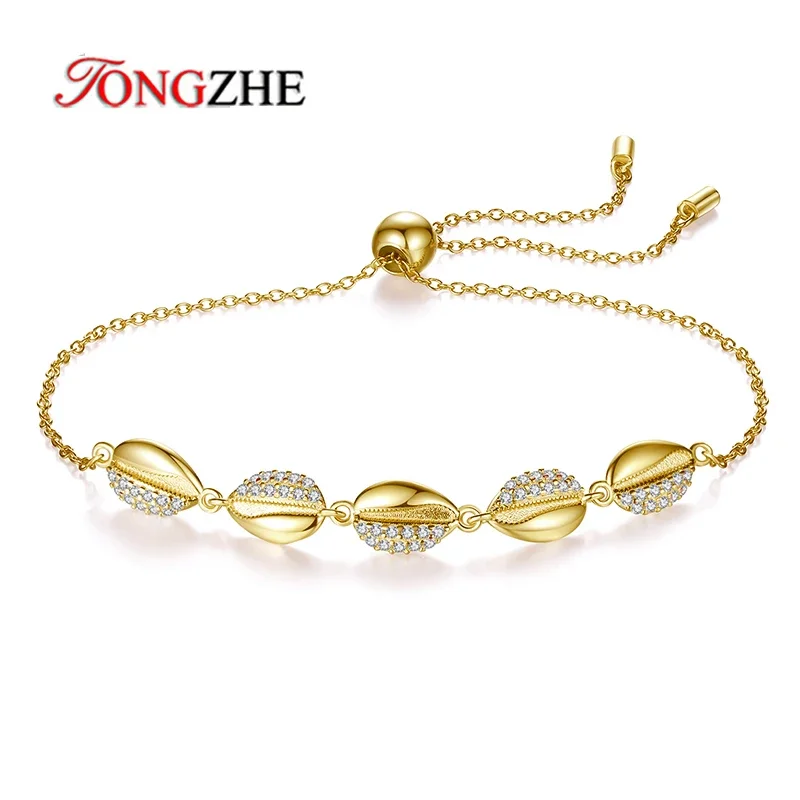 TONGZHE Bohemia Shell 925 Sterling Silver Bracelet Women Beach Sea Shell Bracelet Anklet Jewelry Link Chain Party Gift