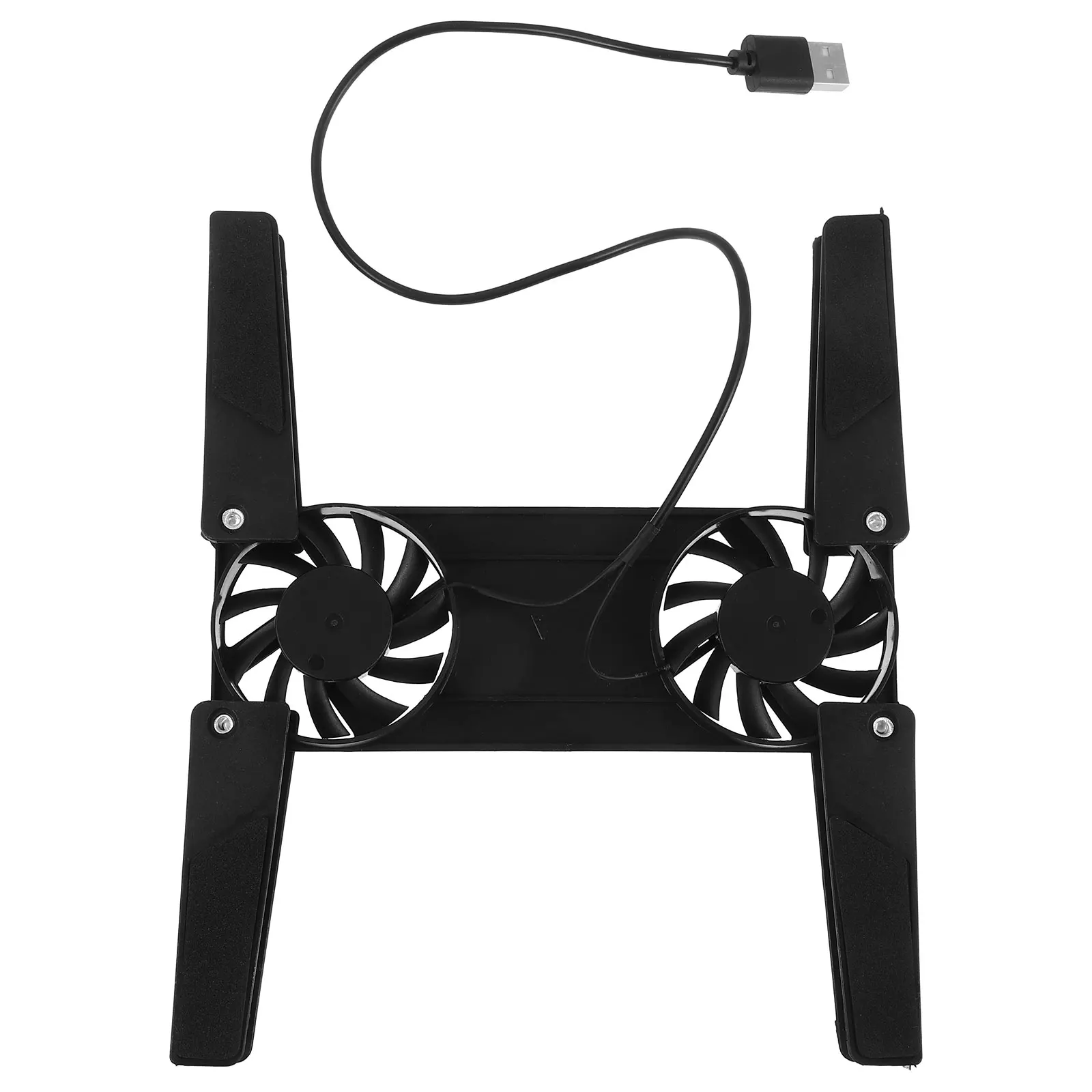 

Laptop Cooling Rack Fan Pad Stand Black Riser Large Vent USB Gaming Notebook Cooler Heat Dissipation Anti Slip Feet Durability