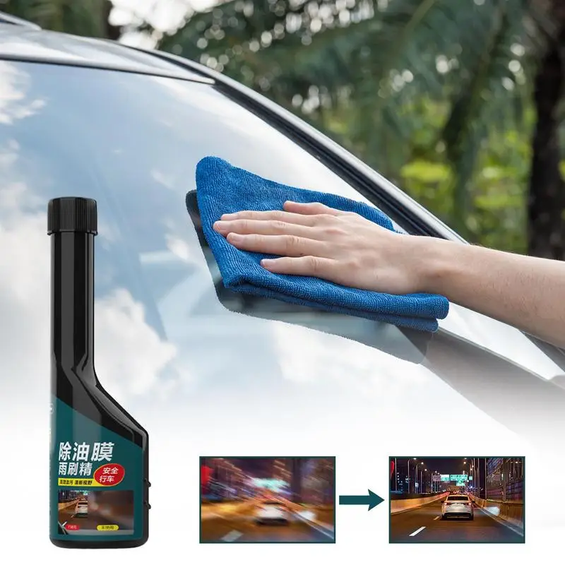 Car Glass Oil Film Cleaner 80 ML Water Spots Remover Multipurpose Fast Acting Safe Automotive Glass Cleaner Hydrophobic