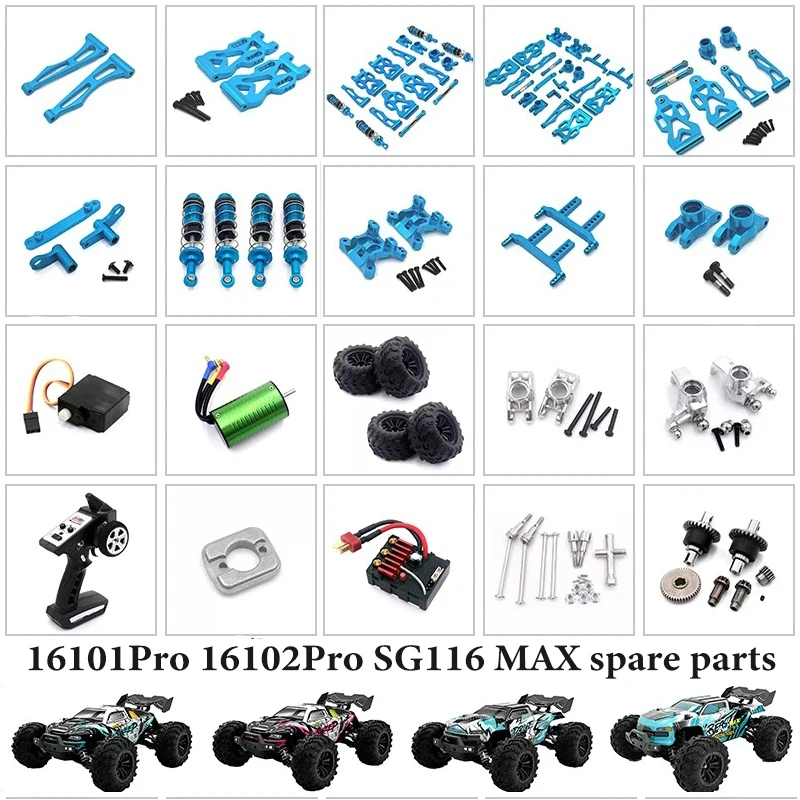 

RC Vehicle 1:16 16101 PRO 16102 PRO SG116 MAX PRO Blue Upgraded Metal Spare Parts Model 4WD/ Original Spare Parts