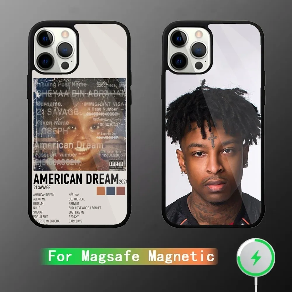 21 S-Savage Rapper American Dream Phone Case For iPhone 15,14,13,12,11,Plus,Pro,Max Mini Magsafe Magnetic Wireless Charging