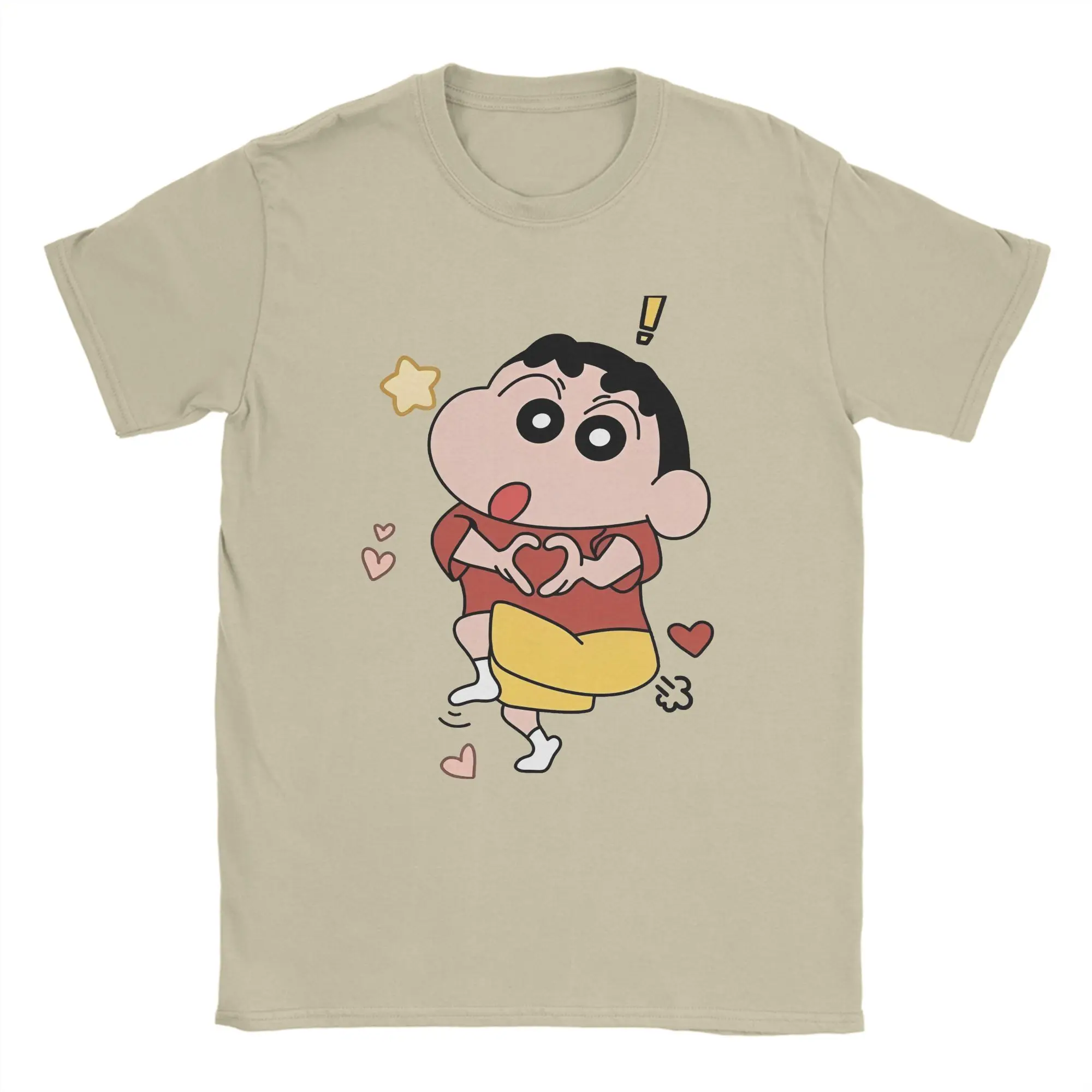 Crayon Shin Chan Love Heart Gesture Anime Graphic T Shirt Unisex Casual Harajuku Daily Short Sleeve Tops