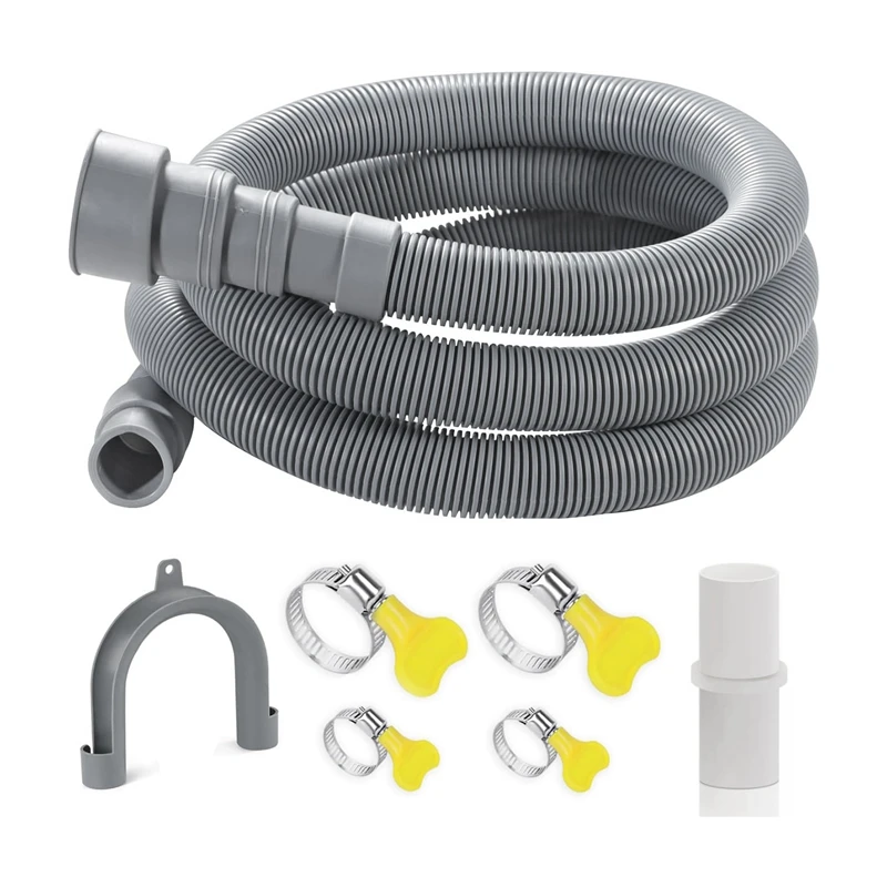 

Washer Drain Hose, 6.5 Feet Flexible Washing Machine Drain Hose Universal Dishwasher Drain Hose Extension Kits Durable