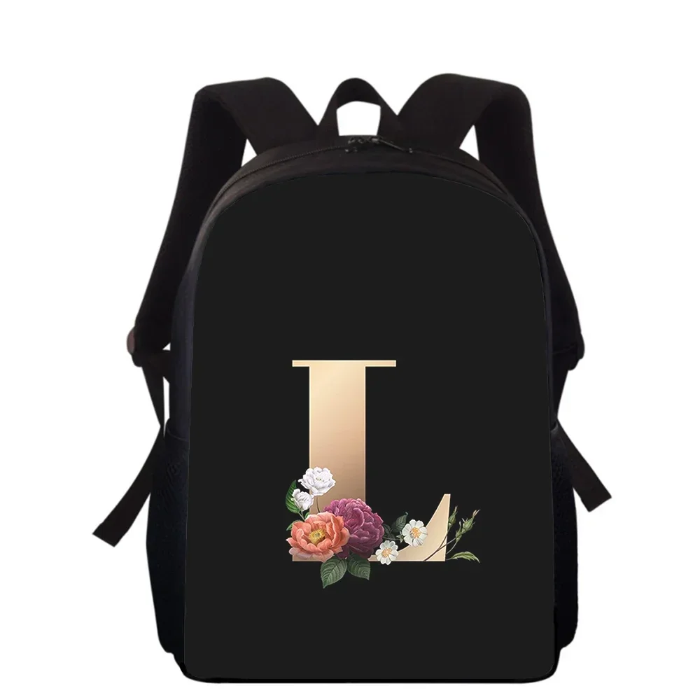 

Personality Art Letter Flower 16” 3D Print Kids Backpack Primary School Bags for Boys Girls Back Pack Students School Book Bags