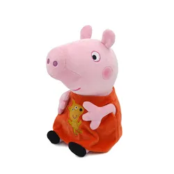 Pepa Pig Embroidery Style Cute Plush Toys, George Animal Doll, Holiday Party Decoration, Children Christmas Gift, Original, 19cm