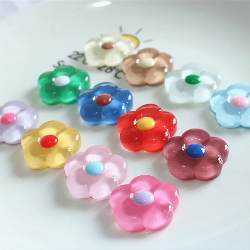 10pcs Mini Kawaii Dasiy Flower Resin Flat Back Cabochons Scrapbook Diy  Party Hairpin Accessories Home Decoration Craft