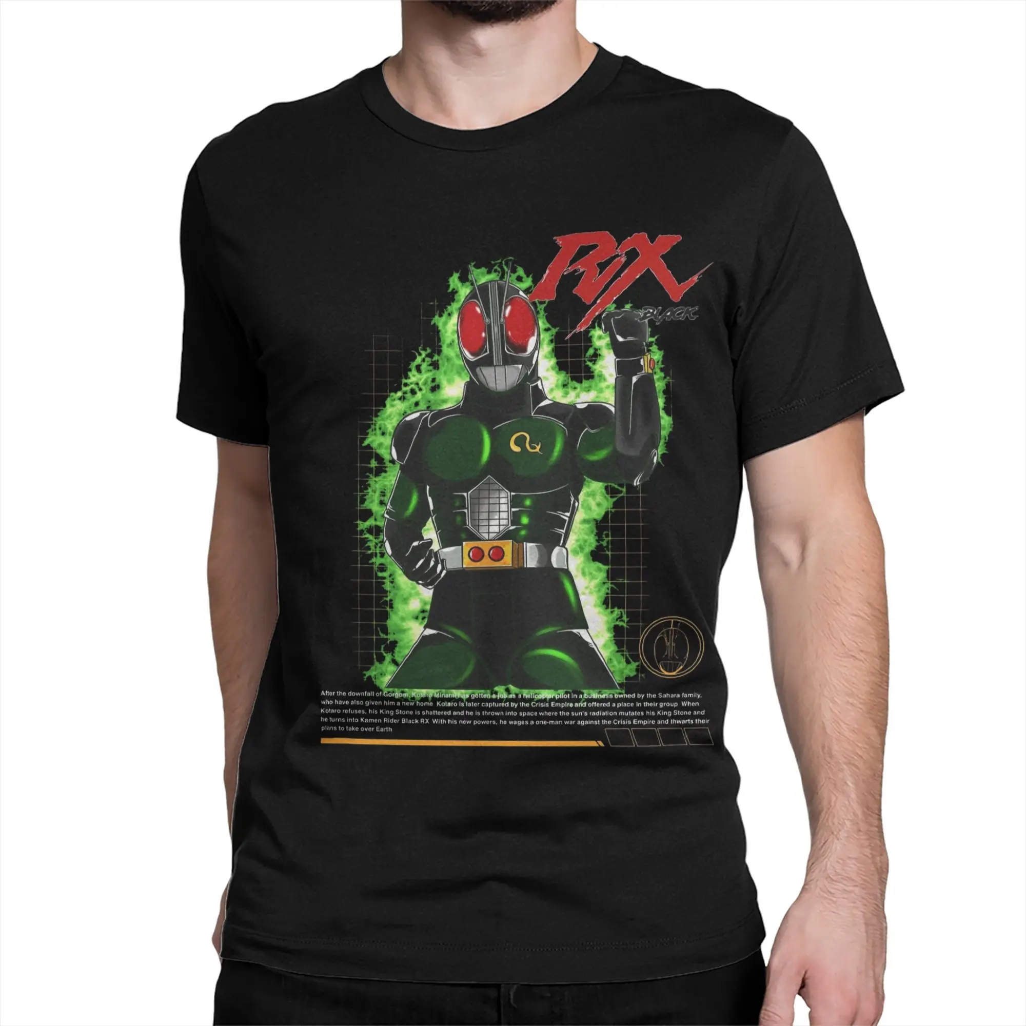 Hipster Kamen Rider Black RX T-Shirts Men Women Crewneck 100% Cotton T Shirts  Short Sleeve Tee Shirt Plus Size Clothes
