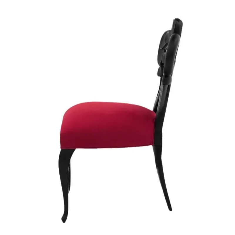 

European classical solid wood carving flower chair