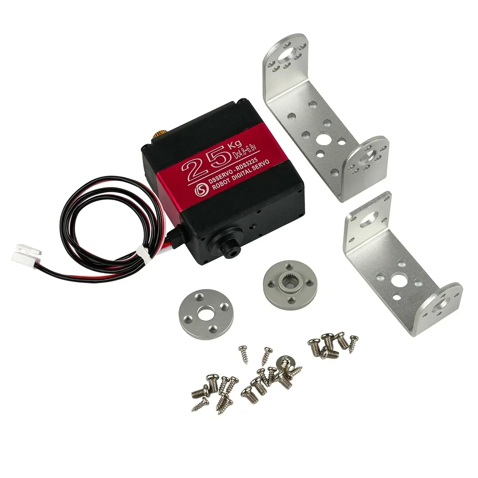 25KG Dual-Axis Digital Servo with Bracket Copper Gear Waterproof  180/270 Degree Angle Adjustable Motor for RC Car Robot DIY Toy