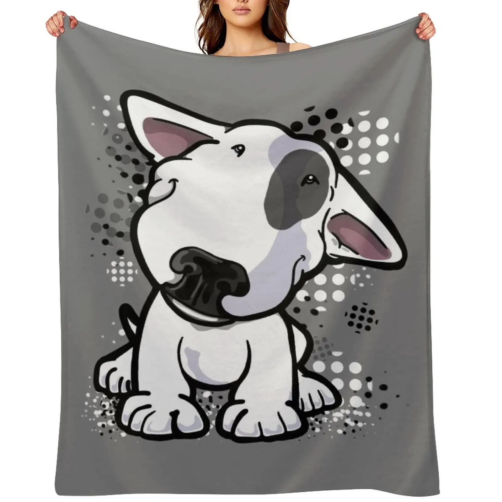 

Happy Eye Patch Bullterrier Throw Blanket Decorative Sofas heavy to sleep for winter Multi-Purpose Blankets