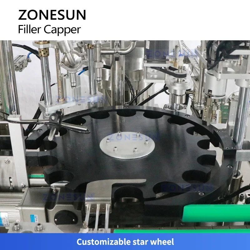 ZONESUN ZS-AFC34 Auto Monoblock Servo Piston Filling Capping Machine Rotary Bottle Honey Sauce Paste Cream Liquid Packing Line