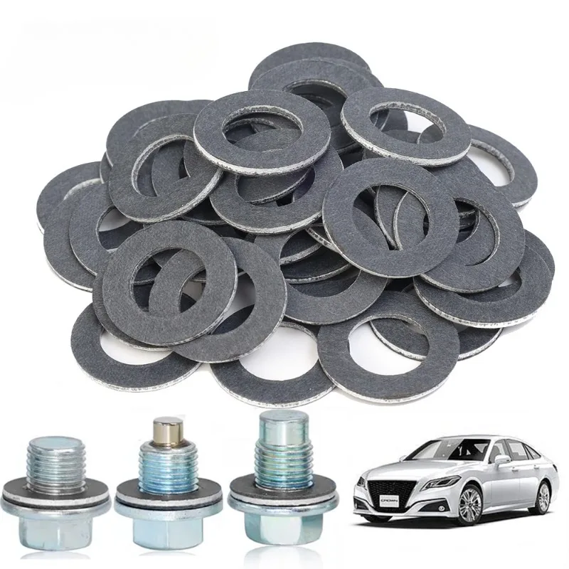 Car Engine Oil Drain Bolt Sealing Gasket for Toyota 12mm Hole Nut Seal Ring Replaceable Tools 90430-12031 Auto Oil Pan Gaskets