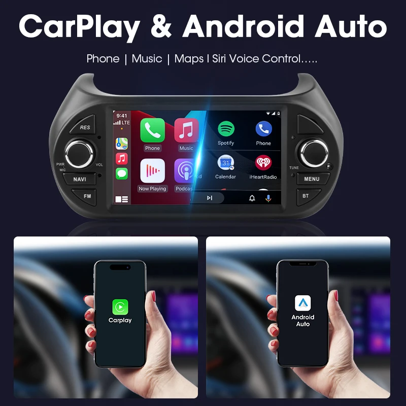 JMCQ 2 Din Android 12 Car Stereo Radio Multimedia For Fiat Fiorino Qubo Peugeot Bipper Citroen Nemo 2Din Navigation GPS Carplay