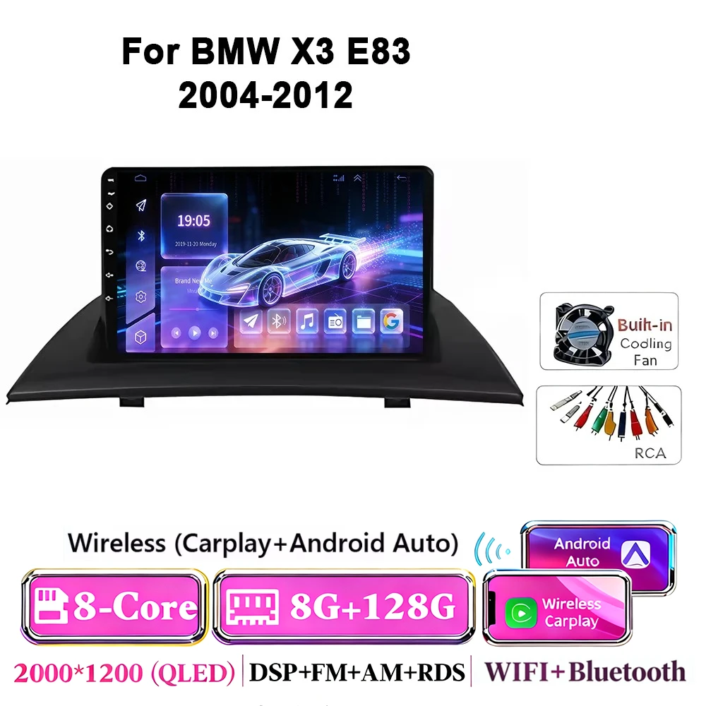 Android 17 autoradio voor BMW X3 E83 2004-2012 multimediaspeler GPS draadloze Carplay navigatiescherm monitor head unit stereo