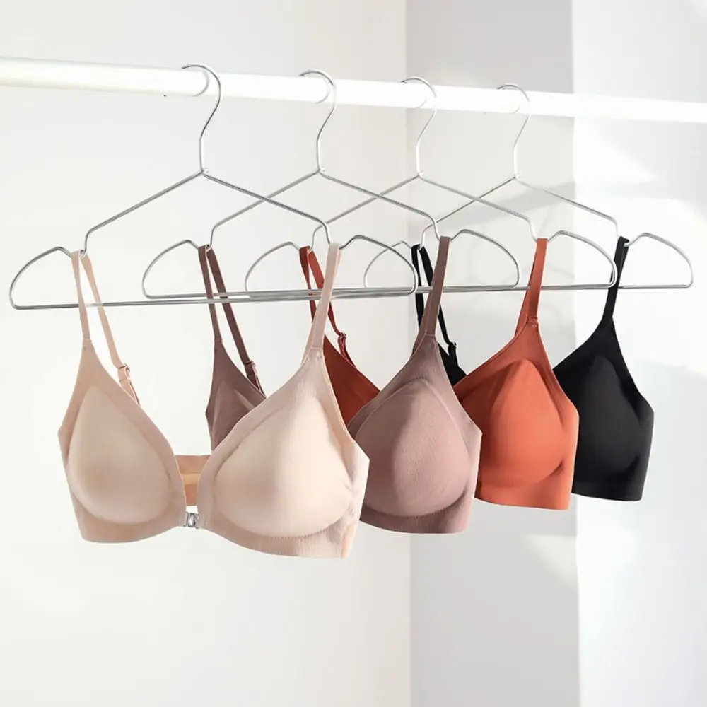 

V Neck Front Buckle Wireless Bra Breathable Brassiere One-piece Push Up Bra Lingerie Solid Color Women Seamless Bra Corset Top