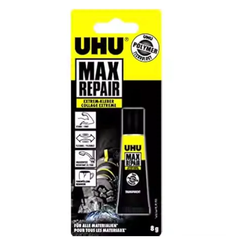 FOR UHU MAX PERAIR Multi-Purpose Waterproof Curing Agent for Shoe Repair Woodworking Plastic and Office Use Original Product