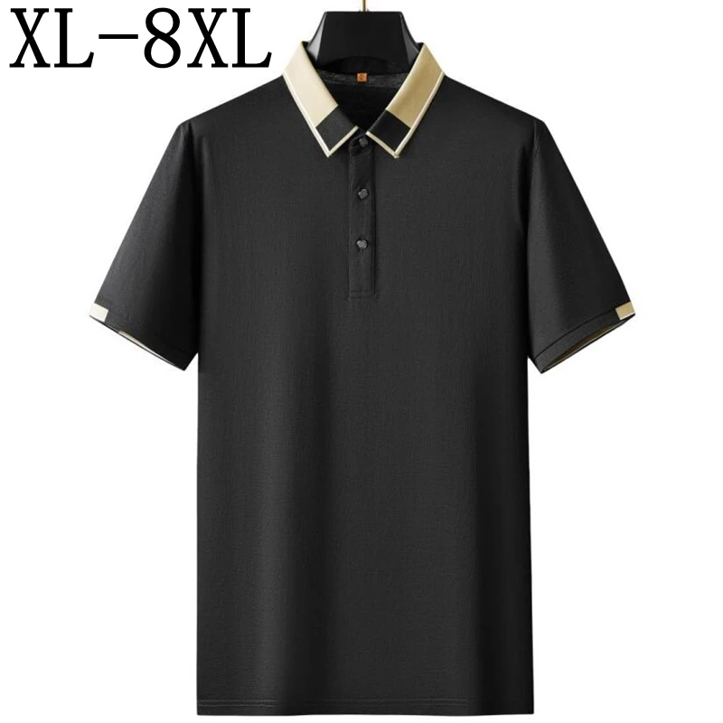 

8XL 7XL 6XL 2024 New Summer High End Luxury 90.7% Cotton Polo Shirt Men Tops Fashion Design Mens Shirts Casual camisa masculina