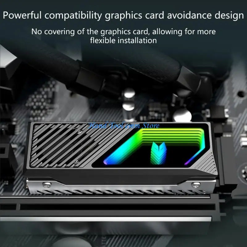 

H37F Efficient Heat Dissipation Accessory for M.2 2280 SSD Equipped with Aluminum Heat Sink and Large Fan ARGB Lighting
