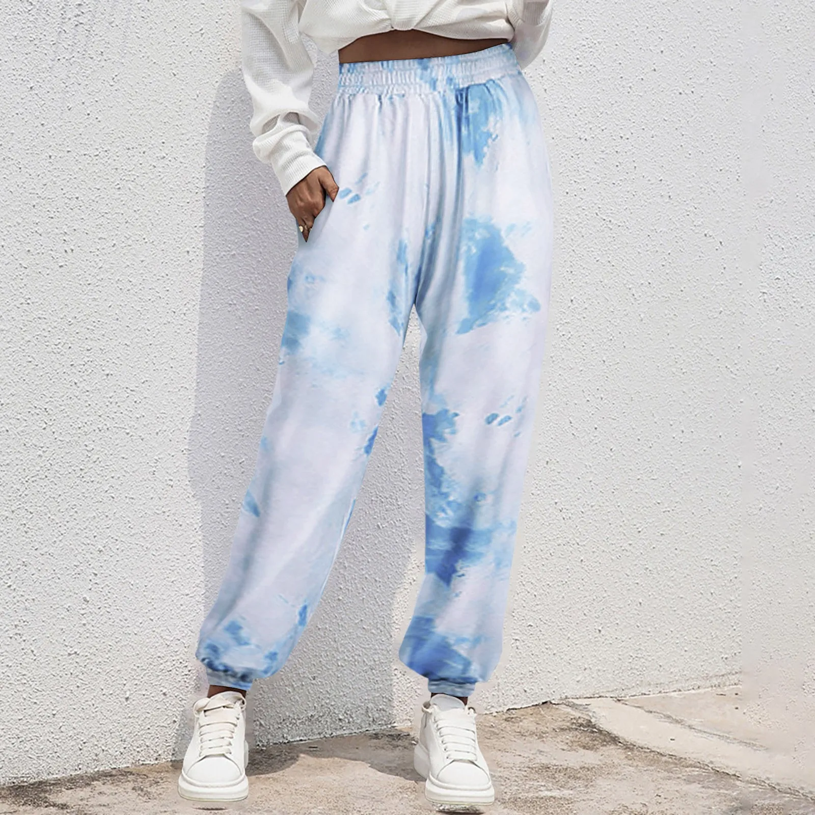 2024 Home Pants Women Summer Autumn Thin Sport Pants Floral Printed Gym Pants Wide Leg Loose Plus Size Calf-length Bottoms