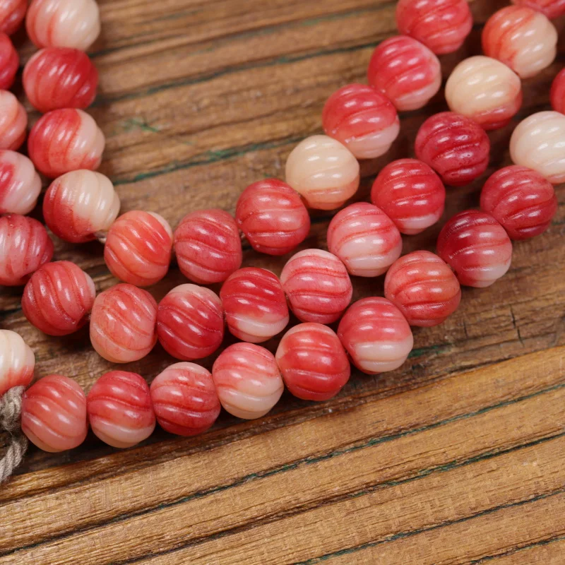 Tibetan Blood 108 Semi-Finished Products Ornament Bone Pumpkin Beads Necklace