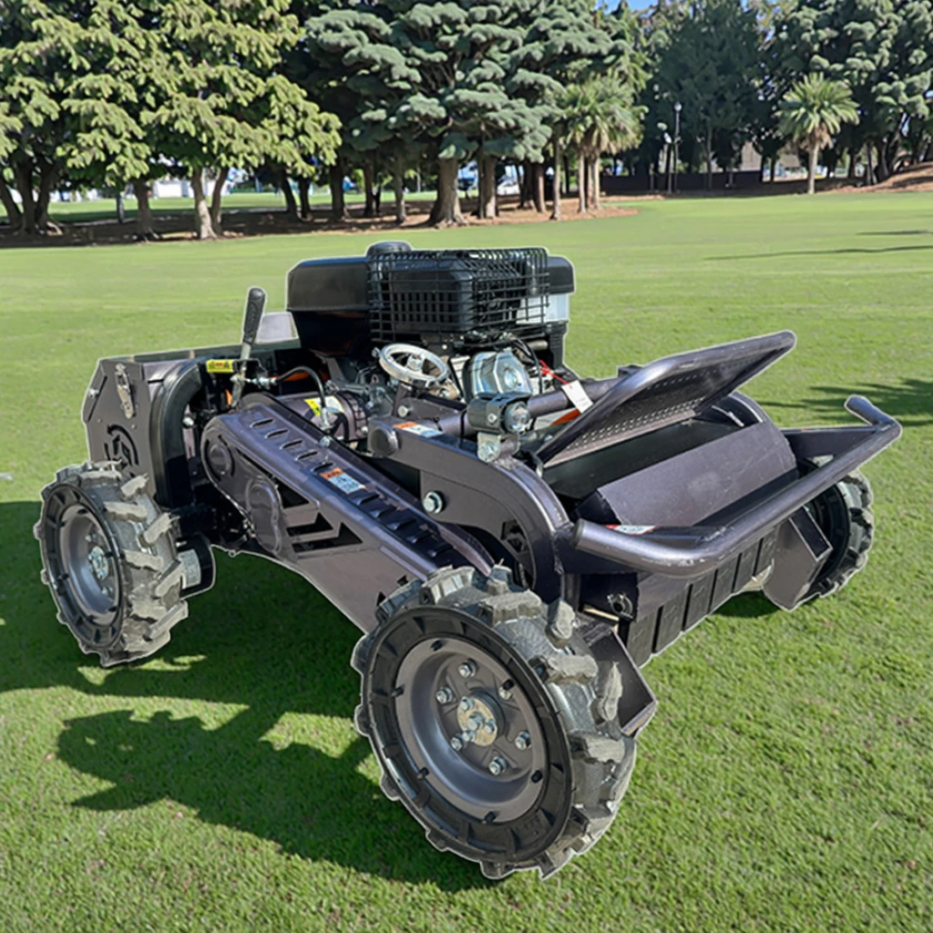 All Terrain 4WD Elettrico Verde Mulcher Ruote Tosaerba Crawler Driverless Frutteto Parco Prato Erba Battitori Macchine per componenti principali