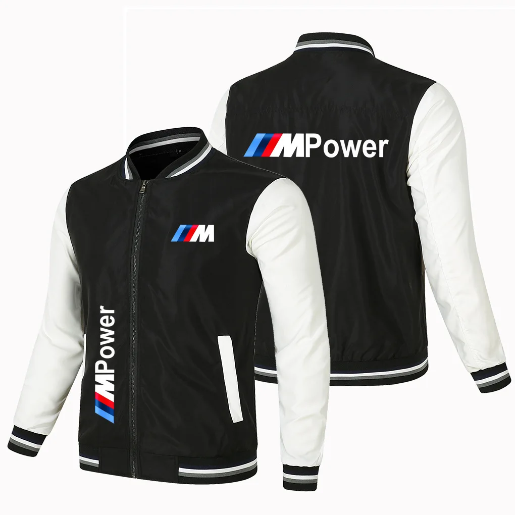 2025 New BMW Baseball Jacket Motorcycle Jacket BMW Windproof Jacket BMW Printed Solid Color Simple Casual Baseball Jacket