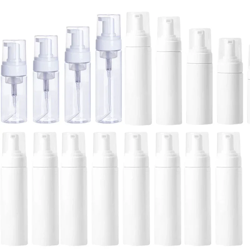 Garrafas de bomba de espuma recarregáveis, Travel Foaming Bottles, Facial Cleanser, Body Wash Containers, Vazio, 30, 50, 60, 80, 100, 150, 200ml, 24pcs