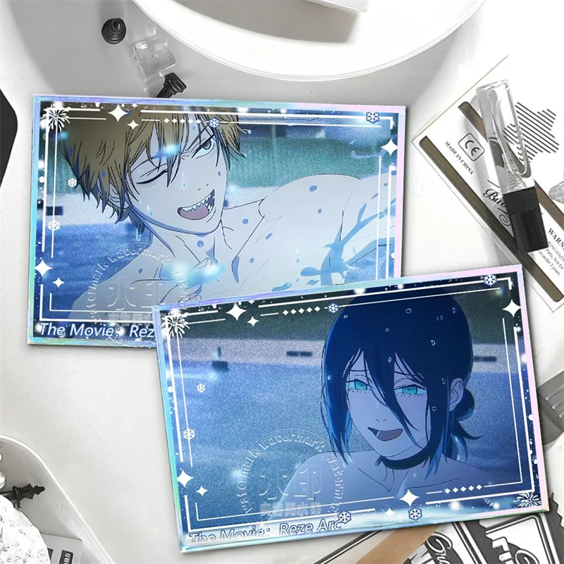 Anime film tronçonneuse homme Reze Arc Denji Reze Cosplay carte papier coloré signet cartes acryliques recueillir ornement accessoires accessoire