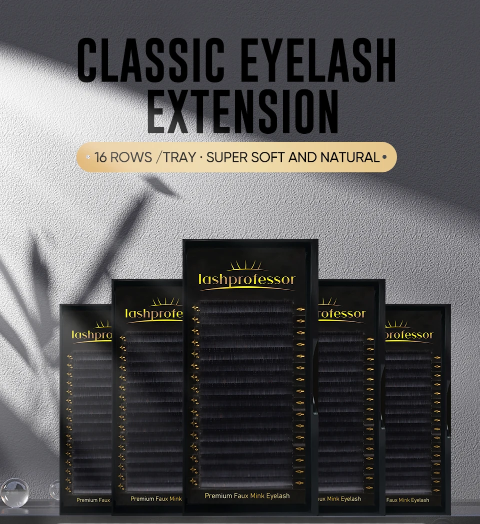 Lashprofessor Einzelne Wimpernverlängerung 5-20mm Premium Weiche Seidenwimpern Matt Schwarz Russisches Volumen Kaschmir-Wimpernverlängerung – Detail 2