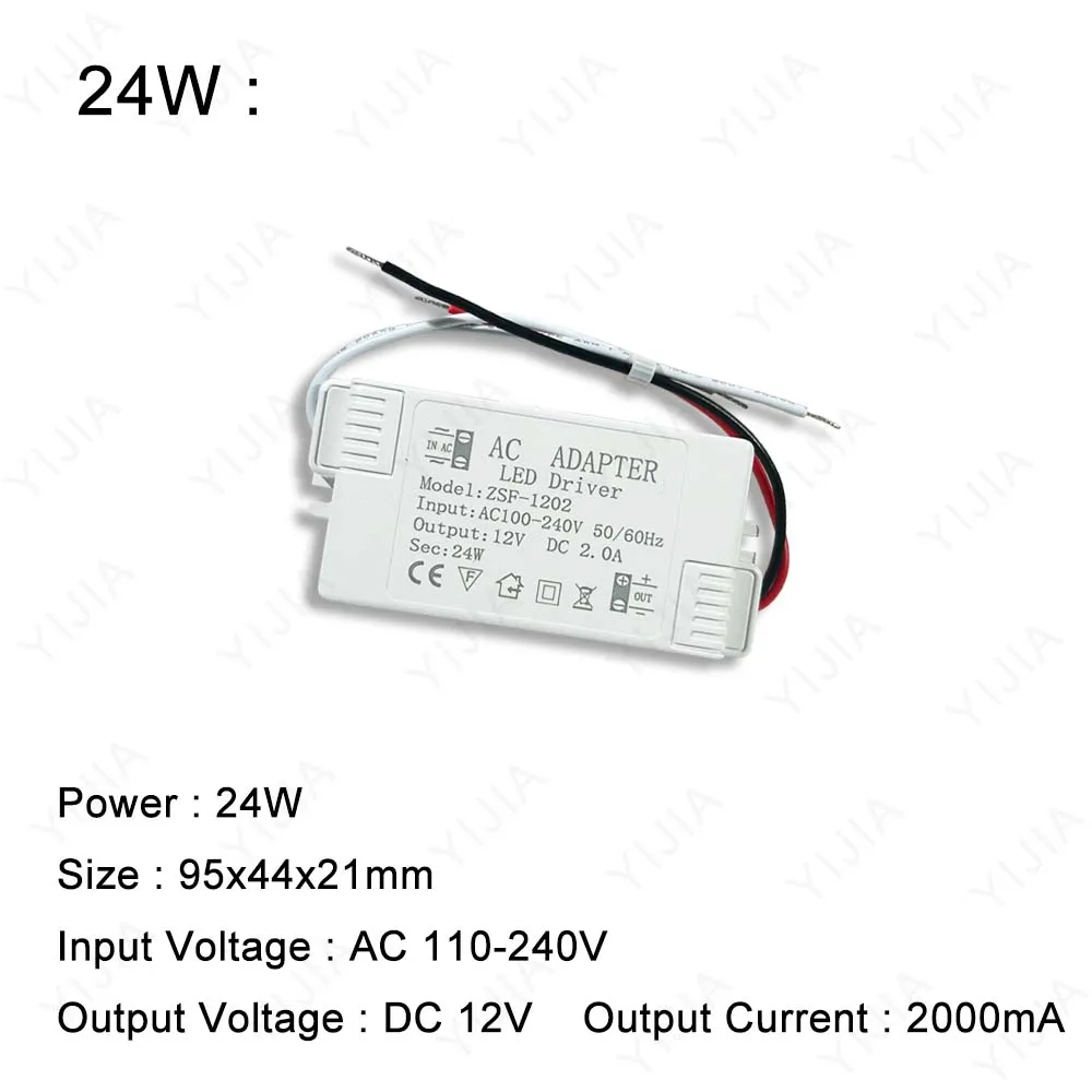طاقة محرك LED 6 واط 12 واط 24 واط 36 واط 48 واط 60 واط تيار متردد 220 فولت 1 أمبير - 5 أمبير محول إضاءة شريط إضاءة LED #4