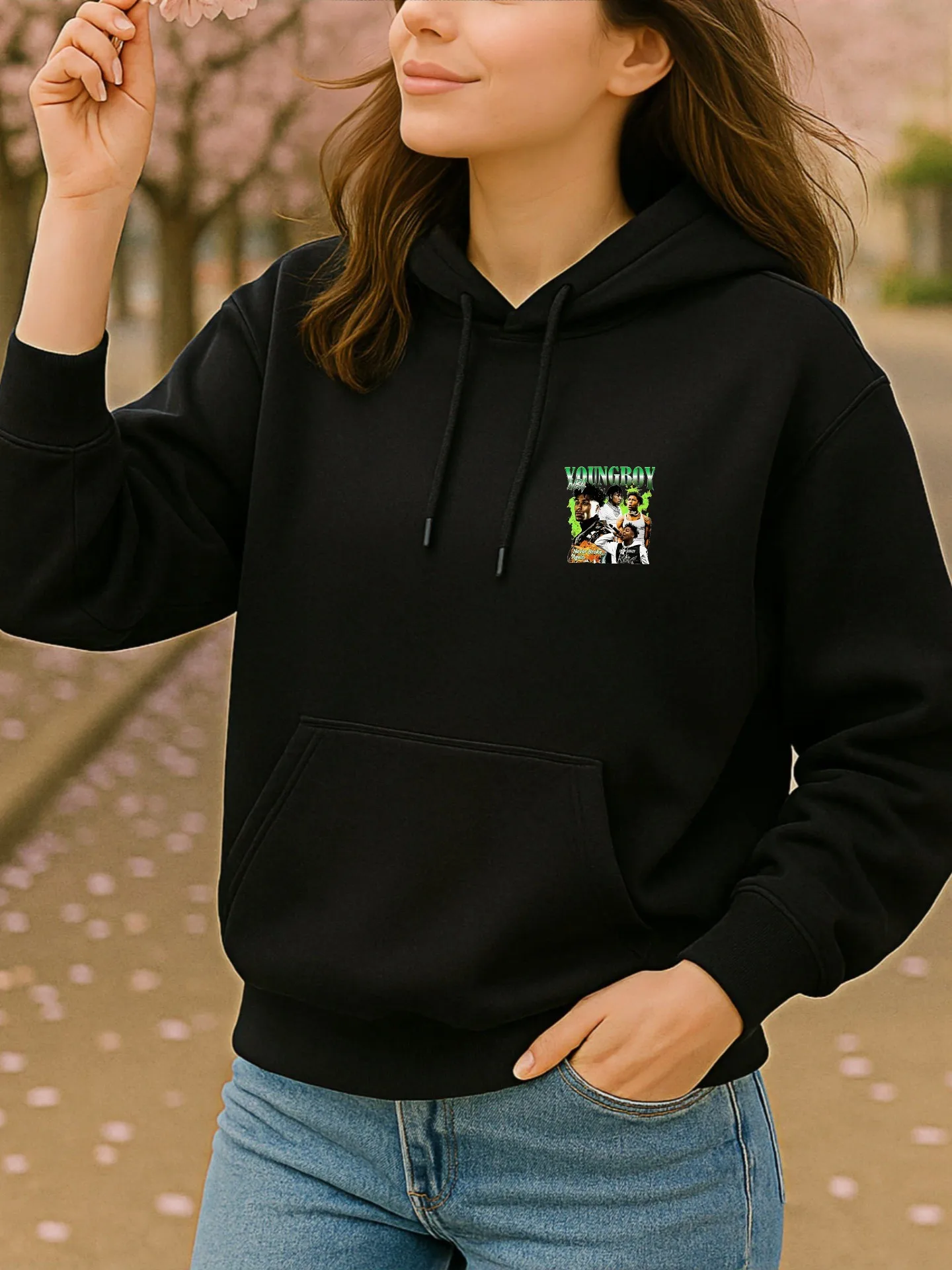 Graphic Hoodie Women, King Gemini Print, Streetwear Aesthetic, Cotton Blend, Casual Everyday Wear, For Young Men