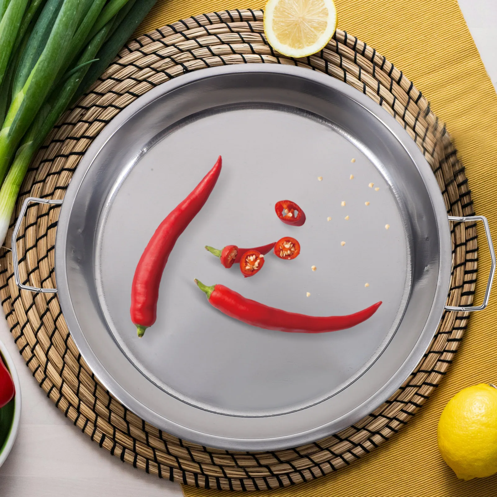 

2 Pcs Steel Steamer Stainless Steel Plates Plates Heat Resistant Tray for Food Storage Snack Fruit Kids Holder