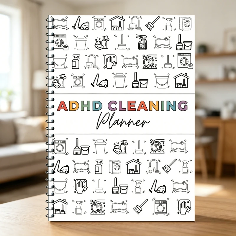 

1PC ADHD Household Cleaning Schedule Planner Checklist Spiral Bound Notebook Plant Care Plan Notebook Travel Plan Notebook