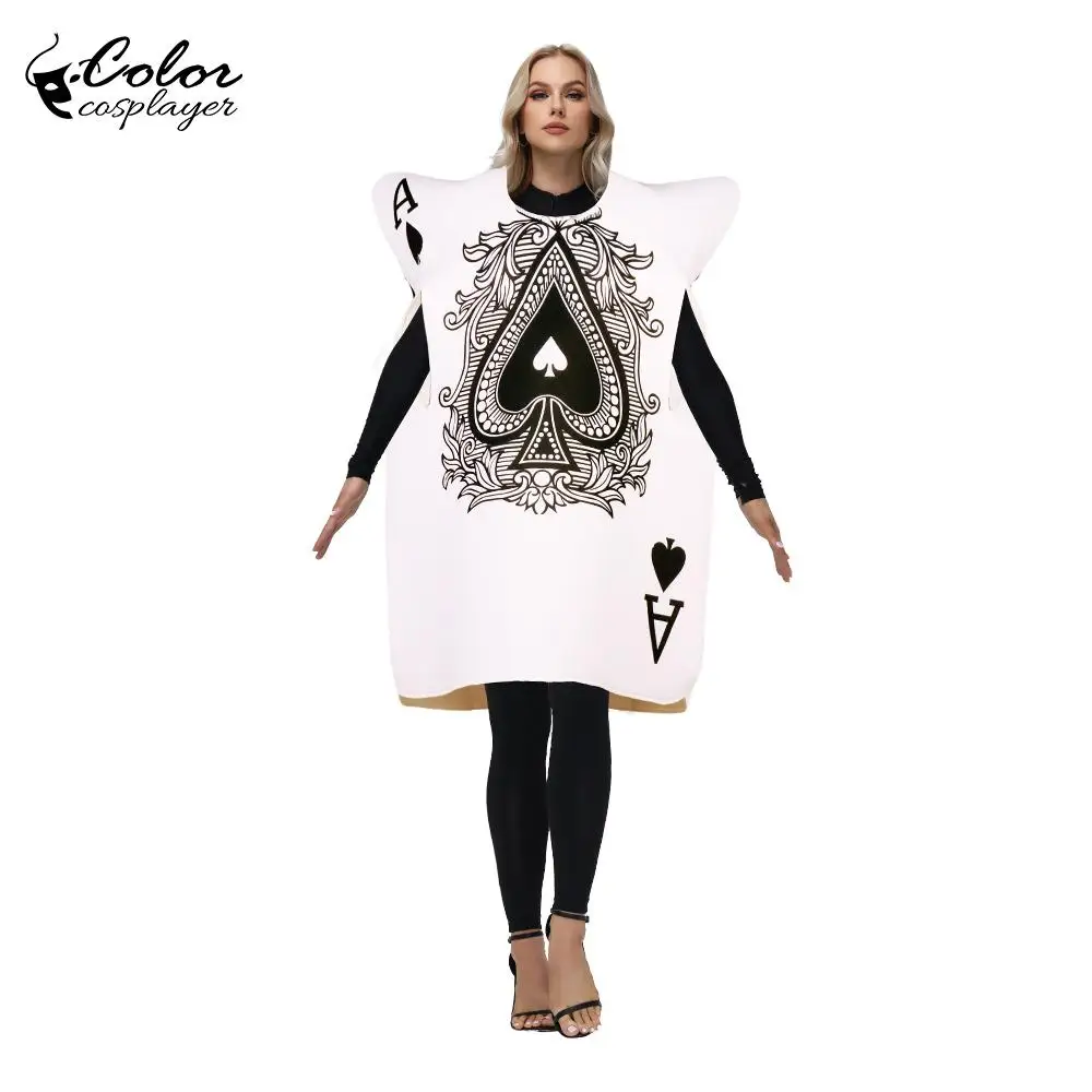 Kleur Cosplayer Poker Kostuum Koning Schoppen Een Cosplay Outfit Carnaval Slijtage Spons Party Props Vrouw Man Carnaval Purim Pak