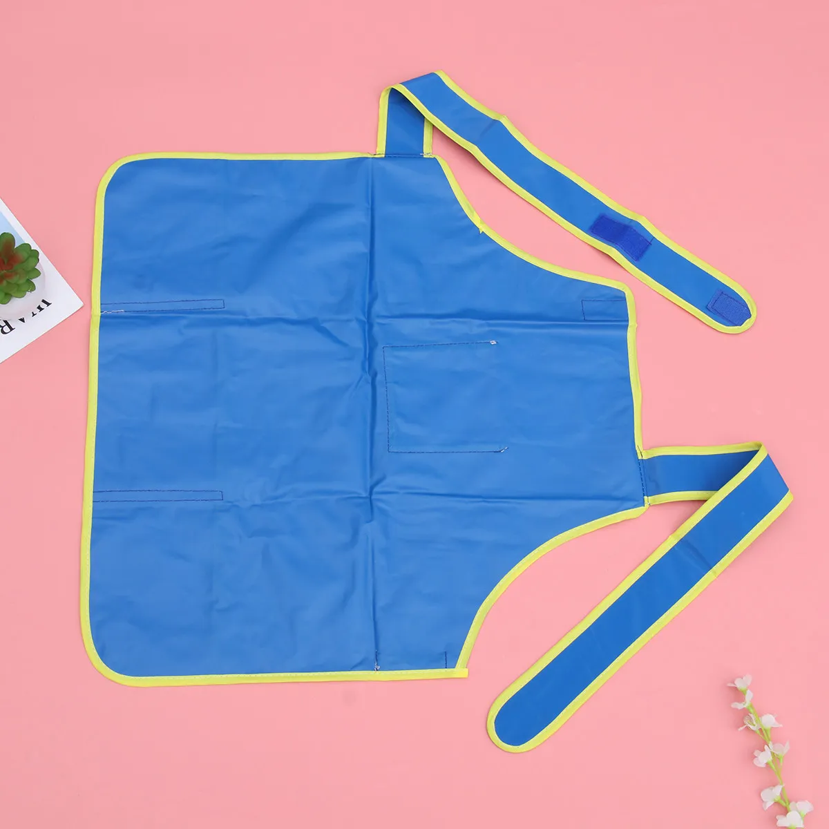 Painting Smock Waterproof Art Apron Blue Size 19x18.7 Inch 48.5x47.5cm for Drawing Painting Craft Activities Ages 3-12