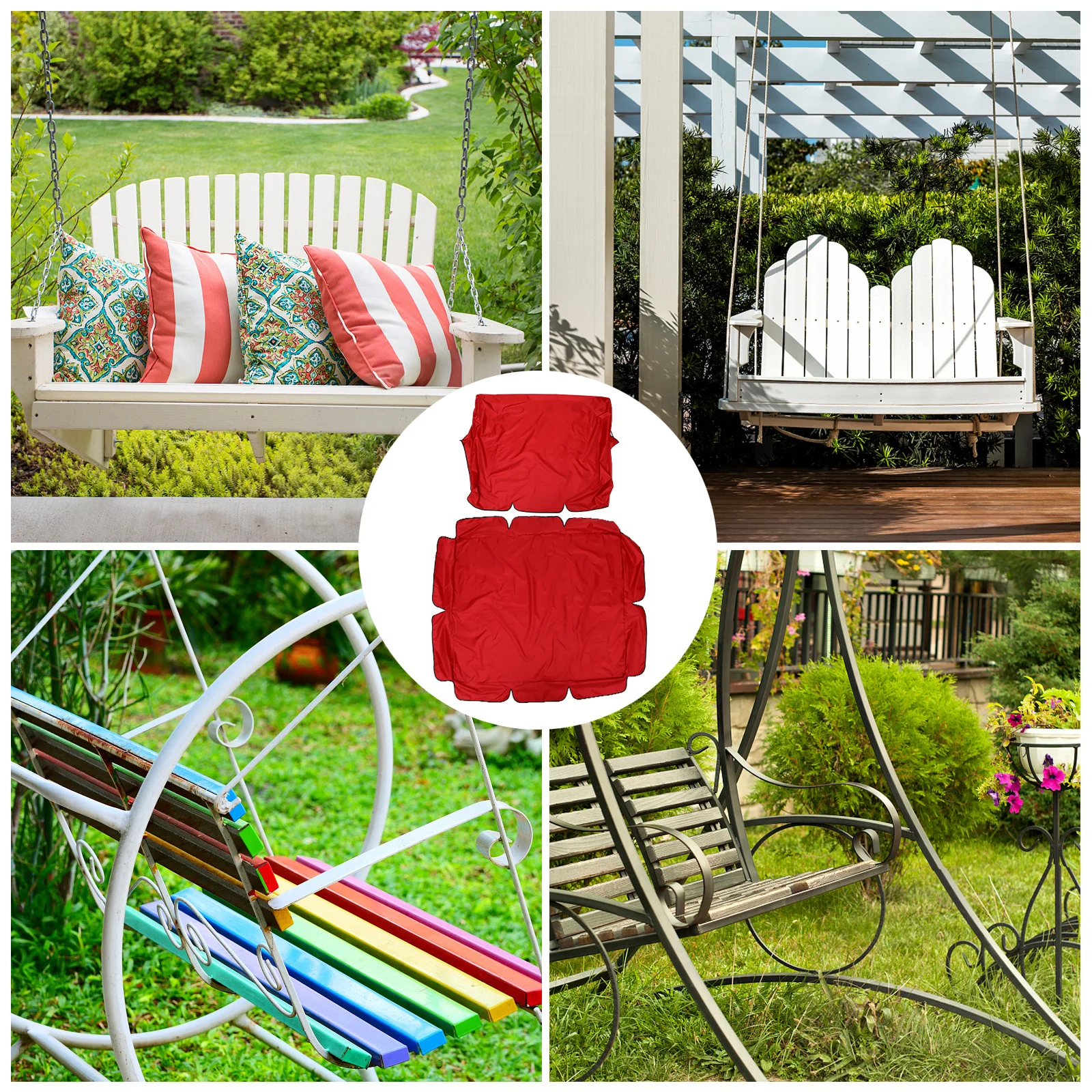 

Covering Swing Set Covers for Outdoor Red Waterproof 190t Silver-coated Polyester