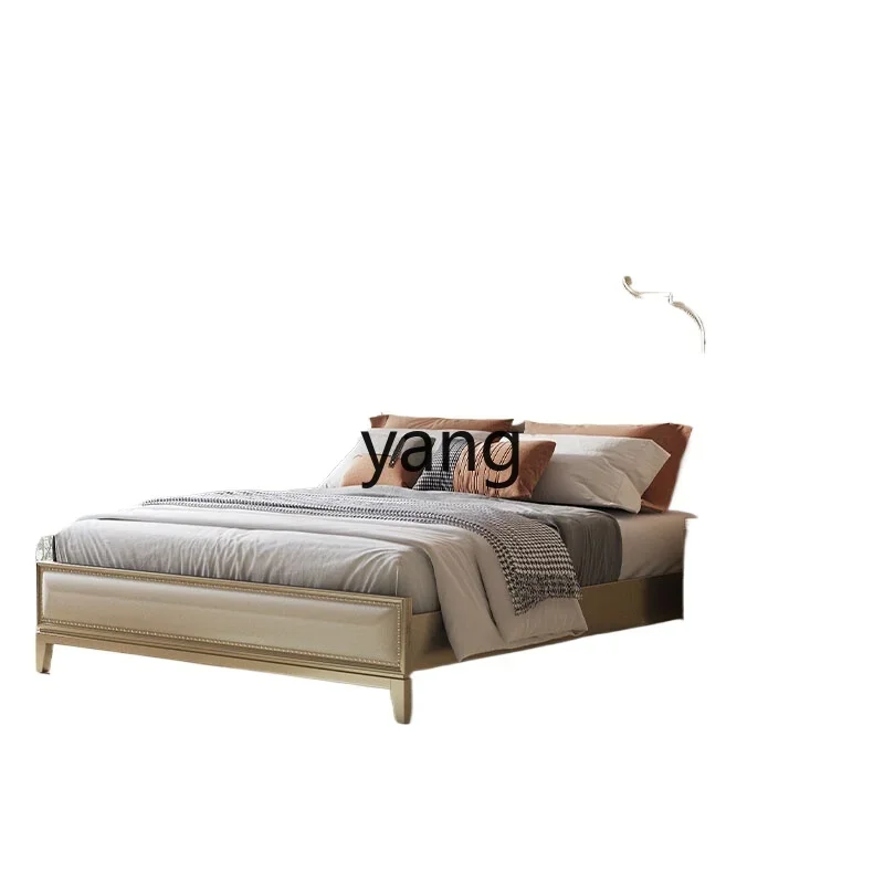 XYY Schumann piano leather double bed French cream master bedroom marriage bed