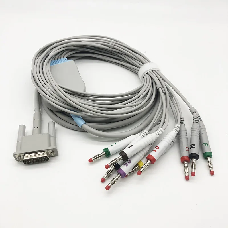 

Подходит для 15-контактного провода для ЭКГ Philips M1771A TC10 TC20 50EKG12 M1770A.