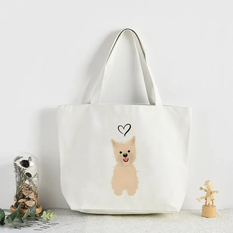 Life Is Better with A Cairn Terrier Animal Dog Shopping Bag para mujer, bolso de mano informal con asa superior grande, bolsos para mujer