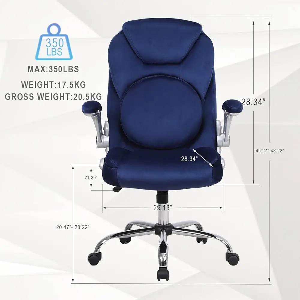 Executive Office Chair With Lumbar Support, Ba Support Office Chairs With Wheels, 90-120°Rocking High Ba Ergonomic Desk Chair