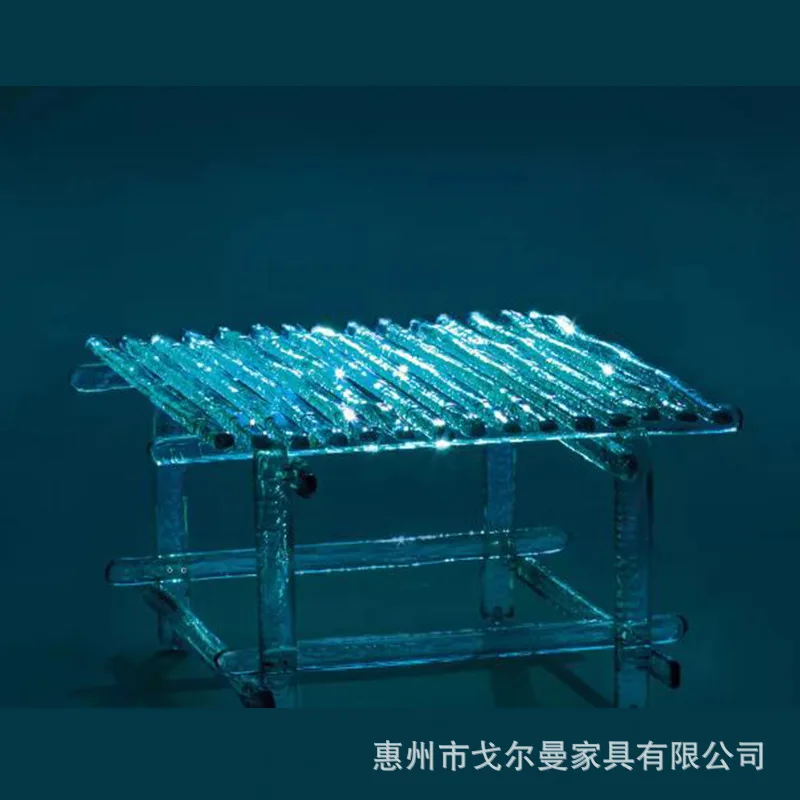 Transparent coffee table outdoor